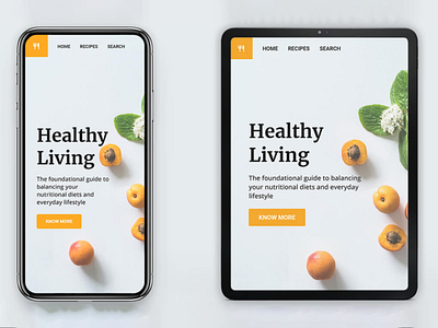 Responsive Landing Page UI Design - iPhone, iPad