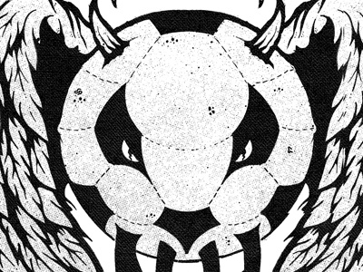 Nhtid ball evil football horns logo texture