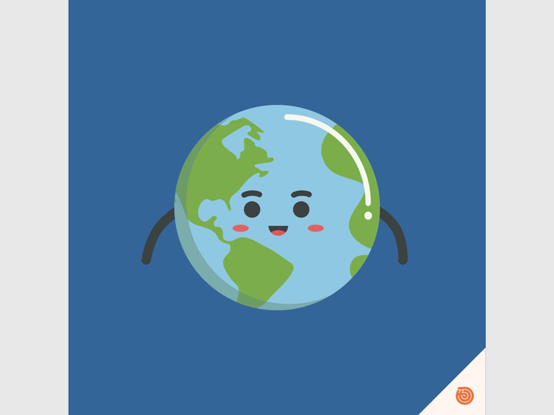 Earth Day animation character cute day earth mograph motion