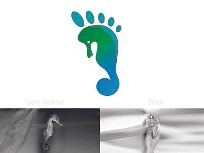 Seahorse and Foot design foot horse idea illustration leg logo sea sea food