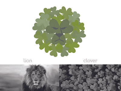 Lion and Clover a lion clover design lion graphic design idea illustrator logo