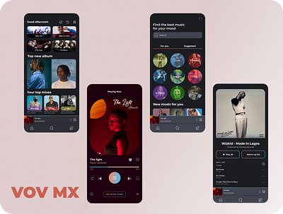 VOV Music App app branding design graphic design logo music app typography ui ux