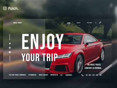 Automotive Landing Page - RED TRIP auto automotive car design graphic design illustration ui ux vector web web design