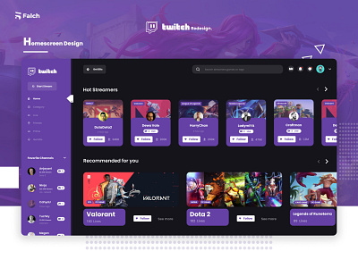 Twitch App Redesign 3d animation branding design graphic design illustration logo motion graphics stream app streamer streams app twitch ui web web design