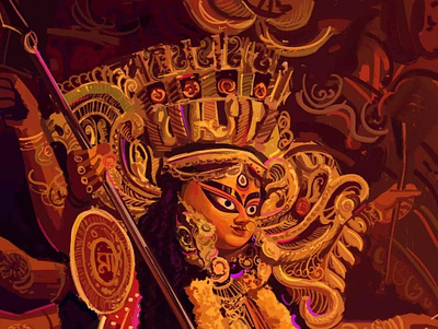 Godess Durga in Calcutta calcutta durga illustration visual design