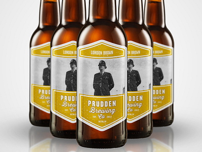 Prudden Brewing - London Brown beer bottle brew label london