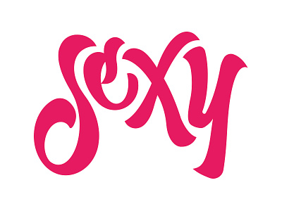 Sexy Shot bespoke custom design font illustration orange pink red type typography vector