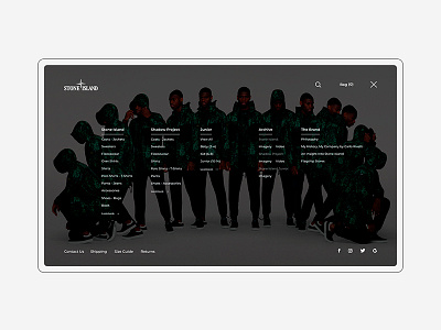 Stone Island Menu Page branding clean design interface redesign typography ui ux webdesign website