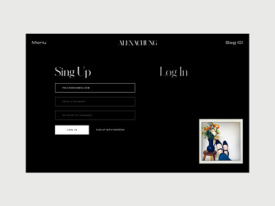 ALEXACHUNG Sing Up Page branding clean design interface redesign typography ui ux webdesign website