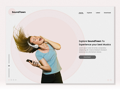 SoundTown - Music player website UI clean design ui ui designer uidesign website website builder website concept website design