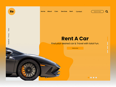 Rent A car Website UI design.