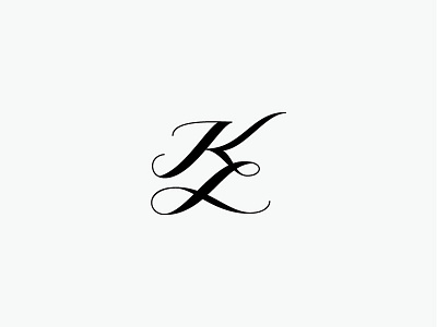 KL - Monogram WIP and black lettering logo logos monogram script simple typography white