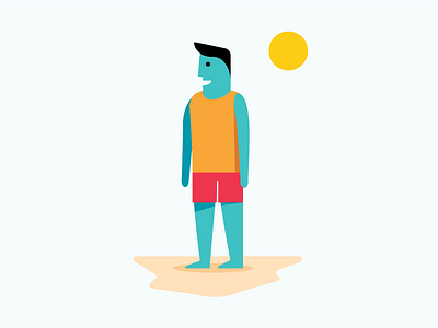 Current mood: Want to go to the Beach beach flat heat illustration minimal summer sun