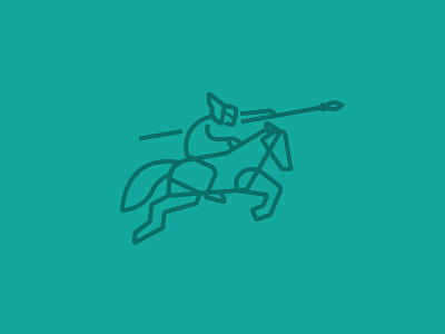 Norse Warior action horse icon line logo minimal nordic norse pose