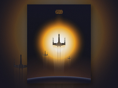 X-Wing Squadron poster rogue one space spaceship star wars sun tatooine the force awakens x wing