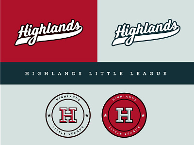 Highlands Little League baseball classic identity logo logotype retro sports type wordmark