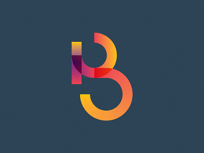 B Idea b branding colour gradient identity logo monogram overlay