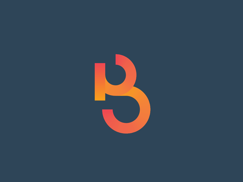 B Refinement animation circular geometric gradient logo motion vibrant