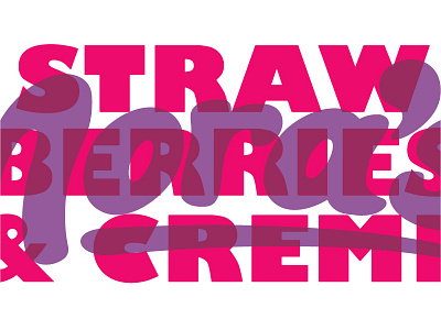 Strawberries & Creme branding bright colourful design ice cream logo typography wordmark