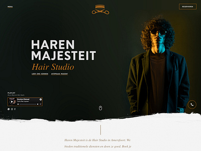 Haren Majesteit (barbershop) website