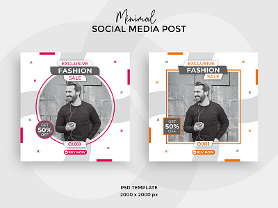 Fashion sale social media post or banner design discount facebook post instagram post social media post social network square banner template