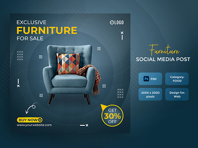 Furniture social media post or feed banner