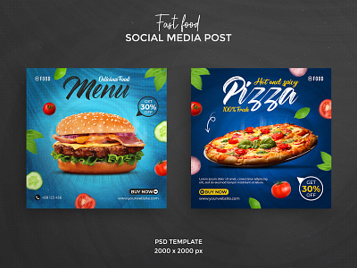 Fast food social media post or feed banner