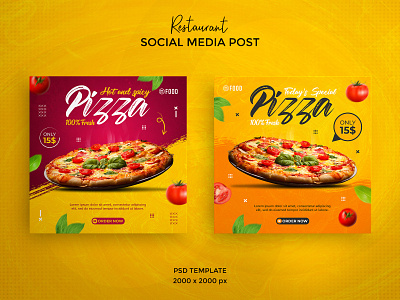 Restaurant social media post or square banner