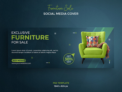 Furniture sale social media cover template