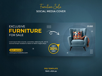 Furniture sale social media cover template