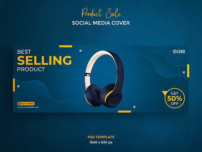 Product sale social media cover template banner design cover design design discount facebook cover facebook post gadgets sale headphone cover instagram post product sale sale social media cover social media post social network template