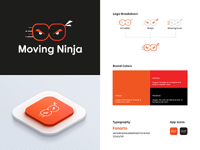 Moving Ninja | Delivery or Shipping Company Logo Design