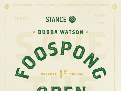 Stance x Bubba Watson Foospong Open bubba watson event foosball golf ping pong poster stance type typography