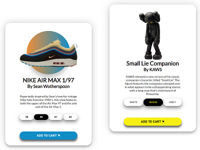 Product Cards air max branding code css design html html css illustration javascript kaws nike sean wotherspoon web wotherspoon