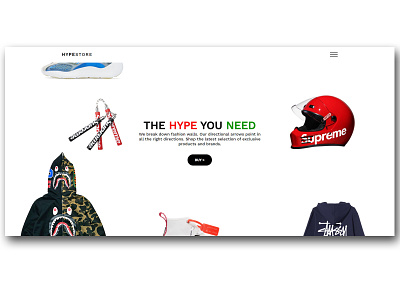 HypeStore Concept with 3D Navigation Effect bape css design html html css hype hypebeast javascript louis vuitton off white shop store stussy supreme yeezy