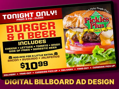 Digital Billboard Ad Design branding burgers digital ads florida graphic design marketing point of sale presentation restaurants yum