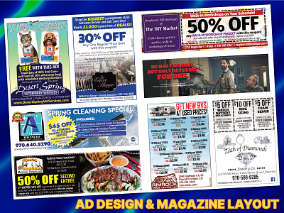 Ad Design & Magazine Layout ad design advertising colorado design display ads graphic design layout magazine layout marketing