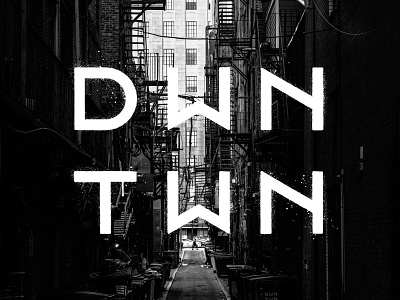 DWNTWN art direction blackwhite branding corporate identity graphic design graphisme graphiste freelance grunge key visual logo logotype spray paint street typography