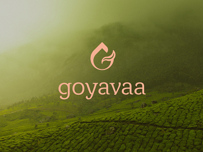 Goyavaa logo art direction branding coral corporate identity drop fire graphic design green key visual logo logo design organic tea tea brand