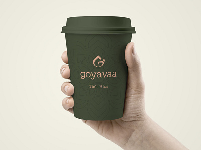 Goyavaa logo / packaging art direction branding coral corporate identity cup deep green graphic design graphiste freelance logo mockup natural organic tea tea