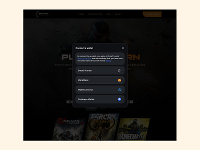 SmartHunter Connect Wallet UI