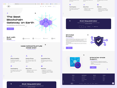 Rivet Landing Page Revamp blockchain cryptocurrency design illustration mobile app design mobile design mobile ui mobile ui design ui ui design uiux web3