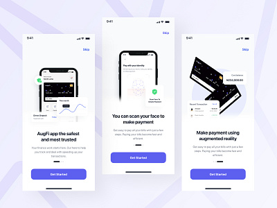 AugFi Mobile App augmented reality design finech fintech illustration logo mobile app design mobile design mobile ui mobile ui design ui ui design uiux