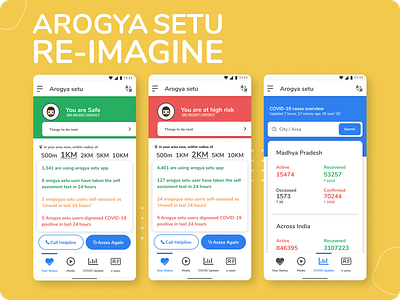 Arogya Setu re-imagine arogyasetu figma mobile redesign ui ui ux user experience user interface ux