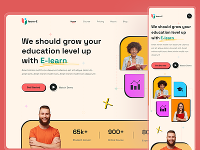 E-Learning Web Header e learning education product design skil developemt ui design web design web header