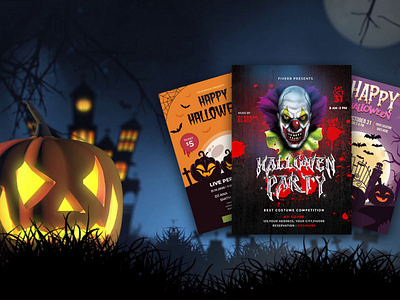 Spectacular Halloween Flyer Design abrarshakil1999 event flyer ghost graphics ghost party halloween halloween design halloween flyer halloween party party flyer party poster