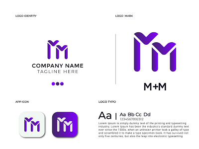 Modern Letter M Mm Logo