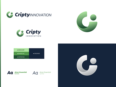 Cripty Innovation - Branding app icon brand identity branding branding and identity c c logo design.blues gradient gradient logo green green gradient green logo illustration logo logo design
