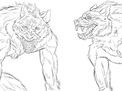 Wolfman Sketch full moon lycanthropy man moon werewolf wolf wolfman