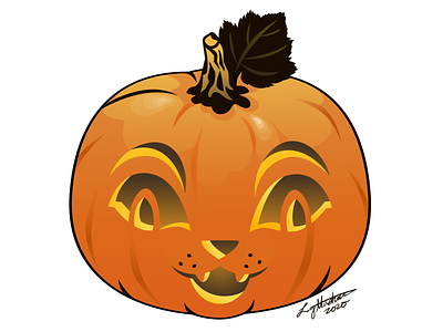 Kittykin Jack-o-lantern Design cat design halloween illustration kitty orange cat pumpkin sticker vector art